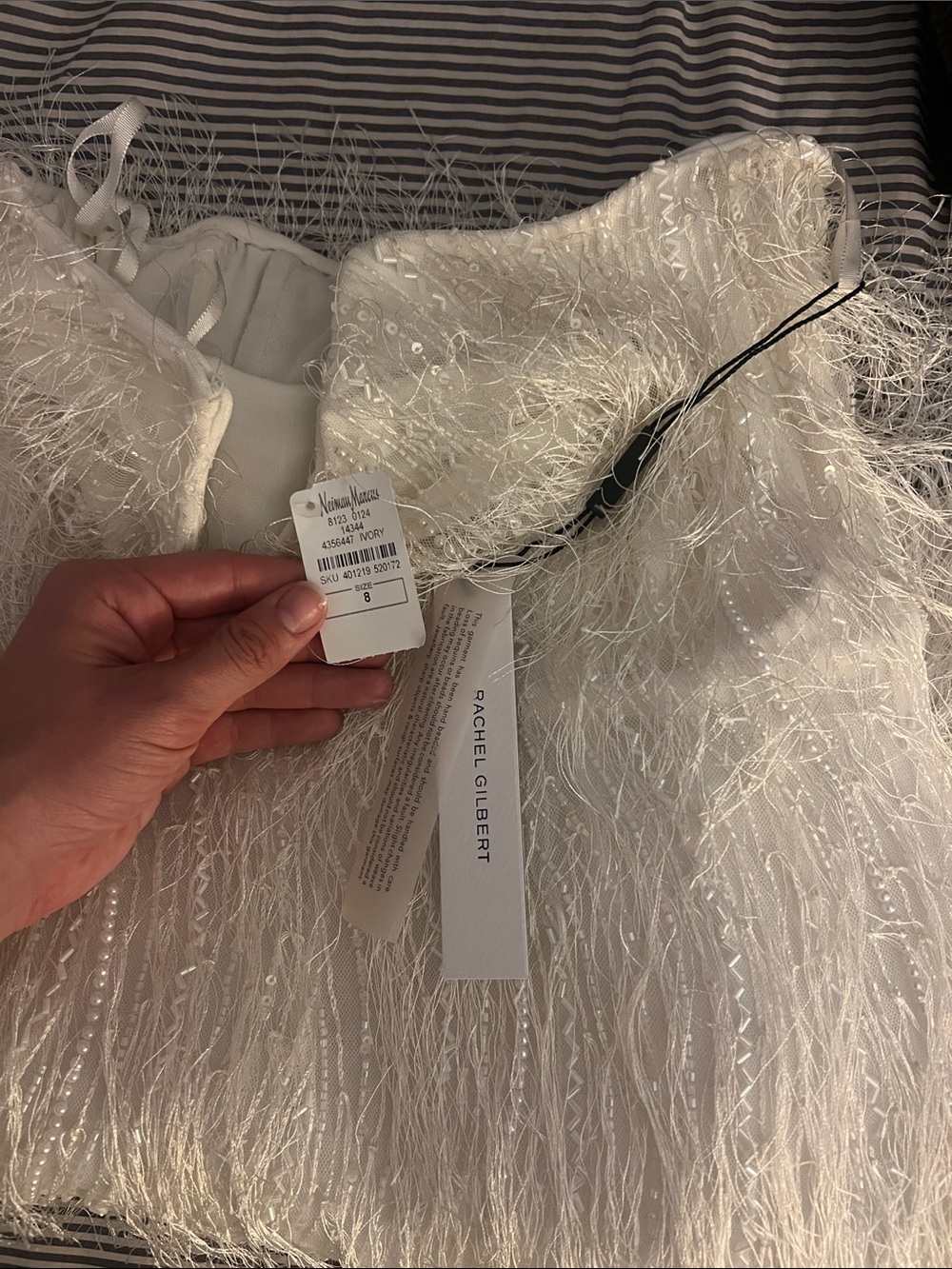 Rachel Gilbert White Strapless Feather Mini Dress - Picture 7 of 7